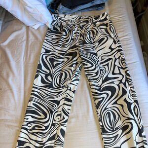 Super cute zebra flare jeans